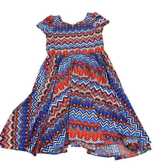 Dot Dot Smile LuLaRoe RWB Lucy Original Twirl Dress Girls 8/10 - Picture 2 of 6